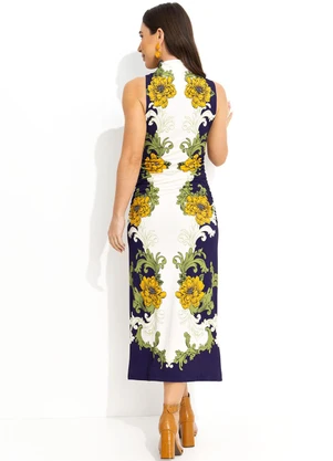 Farm - Vestido Midi Banana Real Bege - FARM