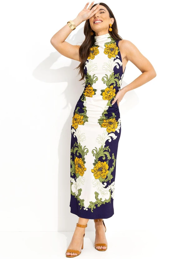 Farm - Vestido Midi Banana Real Bege 4