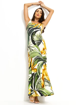 Farm - Vestido Midi Bananarte Verde - FARM