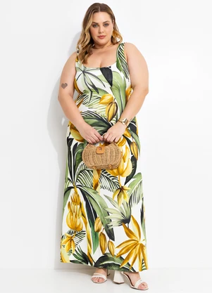 Farm - Vestido Midi Bananarte Verde - FARM