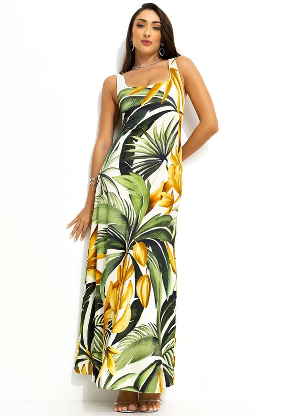 Farm - Vestido Midi Bananarte Verde 3