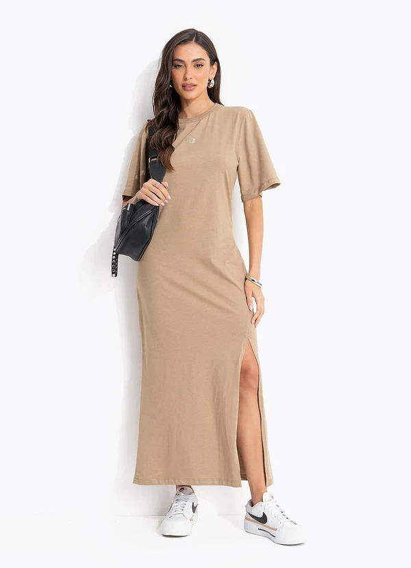 Colcci - Vestido Midi Bege