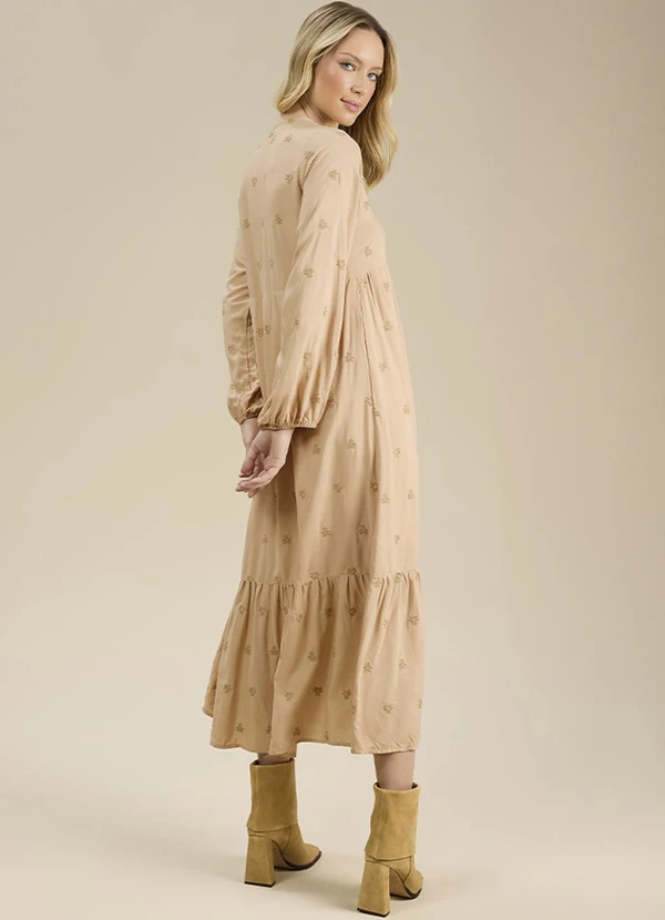 Angel - Vestido Midi Bordado Bege 2