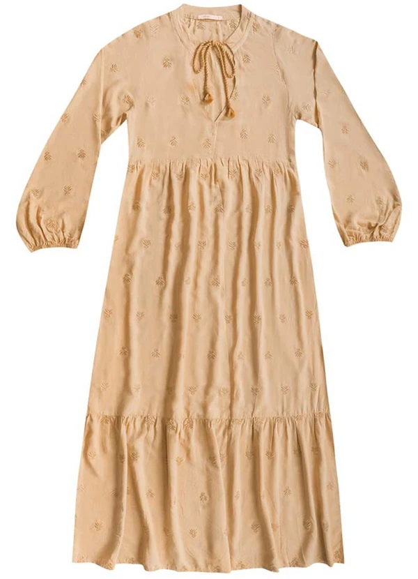 Angel - Vestido Midi Bordado Bege 4