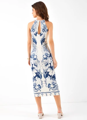 Farm - Vestido Midi Brilho Tropical Off White - FARM