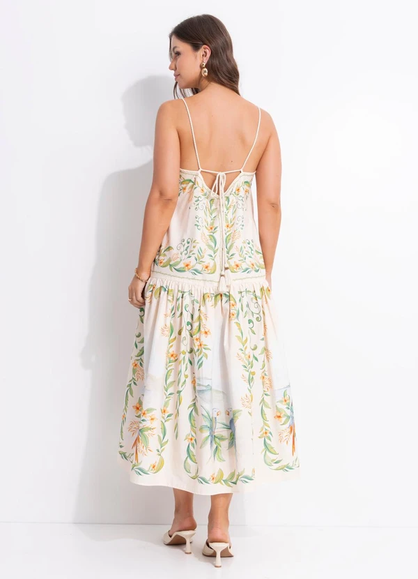Farm - Vestido Midi Brisa de Rio Bege 2