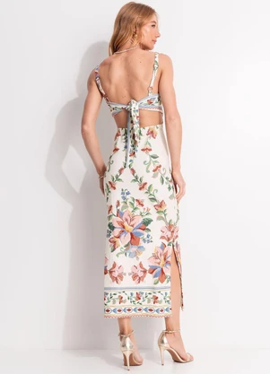 Farm - Vestido Midi Brisa Serena Bege - FARM