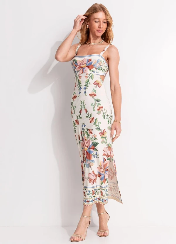 Farm - Vestido Midi Brisa Serena Bege 3