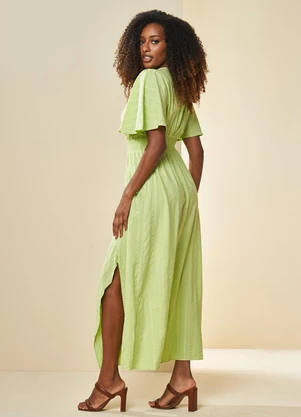 Doce Trama - Vestido Midi Brisamar Assimétrica Verde - DOCE TRAMA