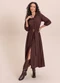Angel - Vestido Midi C/Combinacao Bege - variação: Marrom
