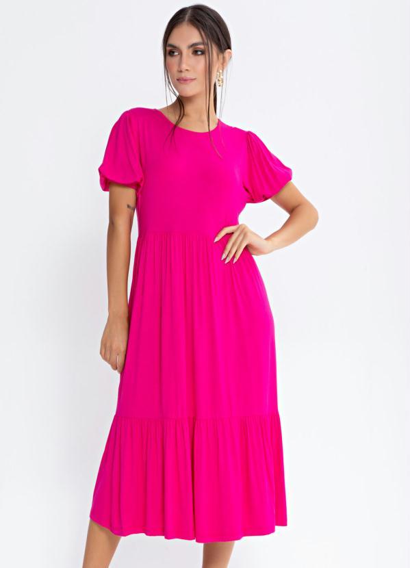 Preview - Vestido Midi Camadas Rosa