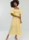 Angel - Vestido Midi Cambraia de Algodao Amarelo - variação: Amarelo