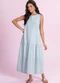 Angel - Vestido Midi Cambraia de Algodão Preto - variação: Azul