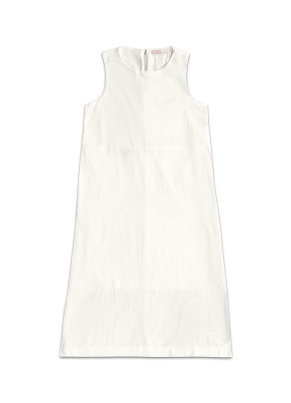 Angel - Vestido Midi Cambraia de Algodao Bege 3