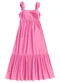 Angel - Vestido Midi Cambraia de Algodao Vermelho - variação: Rosa