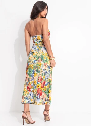 Farm - Vestido Midi Camponesa Branco - FARM