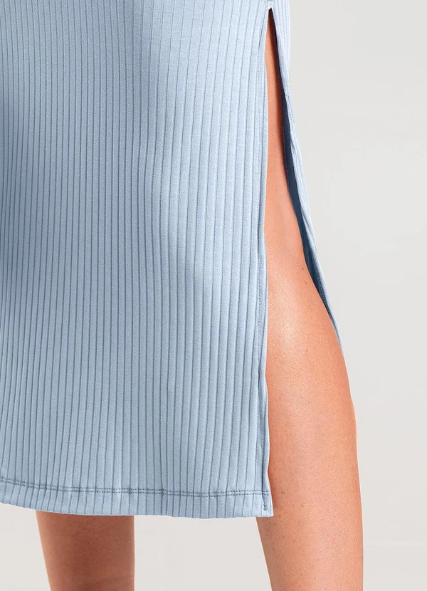 Dianna - Vestido Midi Canelado Azul 4