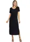 Rovitex - Vestido Midi Ribana Canelada Básico Cinza - variação: Preto