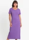Rovitex - Vestido Midi Canelado Básico Roxo - variação: Roxo