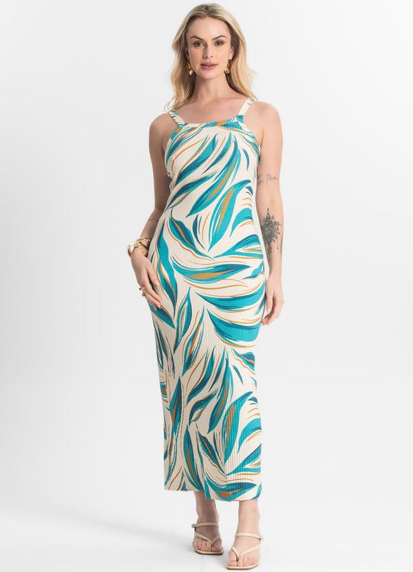 Select - Vestido Midi Canelado Bege 1