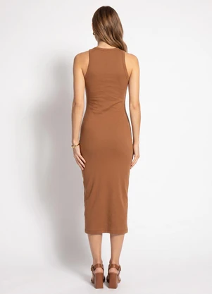 Colcci Jeans - Vestido Midi Canelado Cj Marrom - COLCCI JEANS