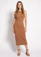 Colcci Jeans - Vestido Midi Canelado Cj Preto - variação: Marrom
