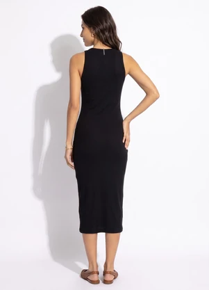 Colcci Jeans - Vestido Midi Canelado Cj Preto - COLCCI JEANS