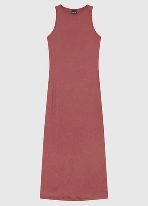 Enfim - Vestido Mídi Canelado com Brilho Rosê - ENFIM