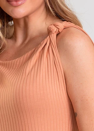 Dianna - Vestido Midi Canelado Marrom - DIANNA