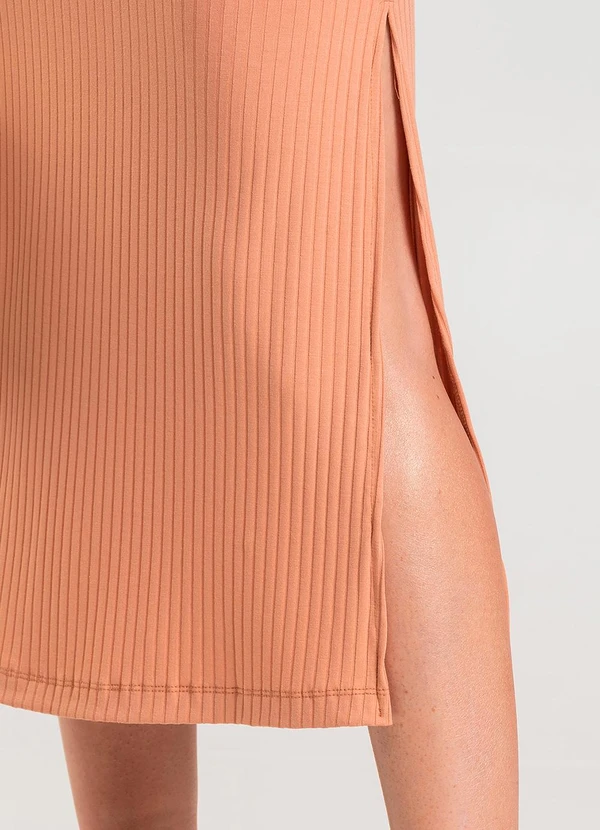 Dianna - Vestido Midi Canelado Marrom 3