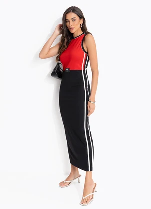 Colcci Jeans - Vestido Midi Canelado Preto - COLCCI JEANS