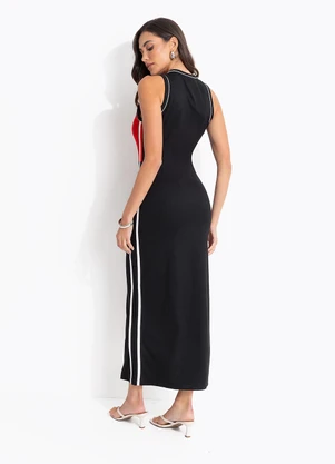 Colcci Jeans - Vestido Midi Canelado Preto - COLCCI JEANS