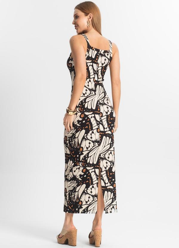 Select - Vestido Midi Canelado Preto 2