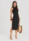 Dianna - Vestido Midi Canelado Marrom - variação: Preto