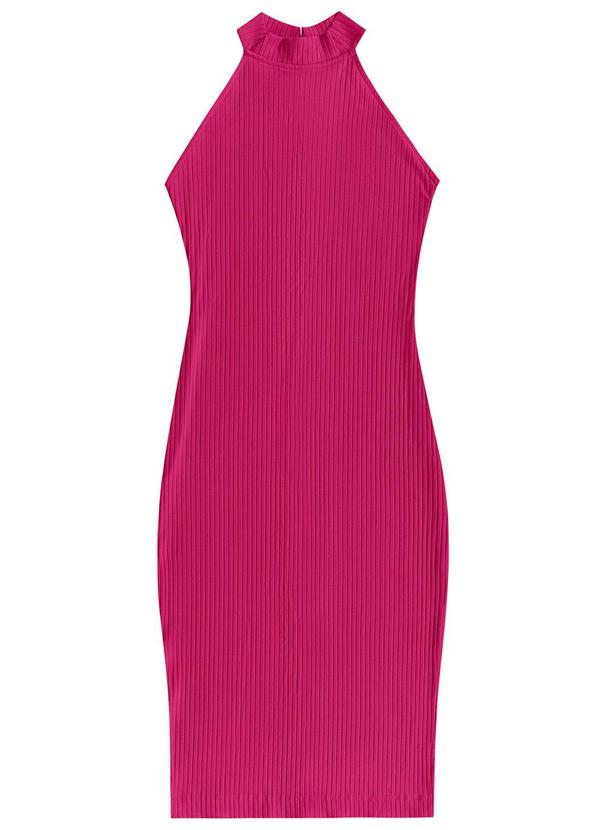 Angel - Vestido Midi Canelado Rosa