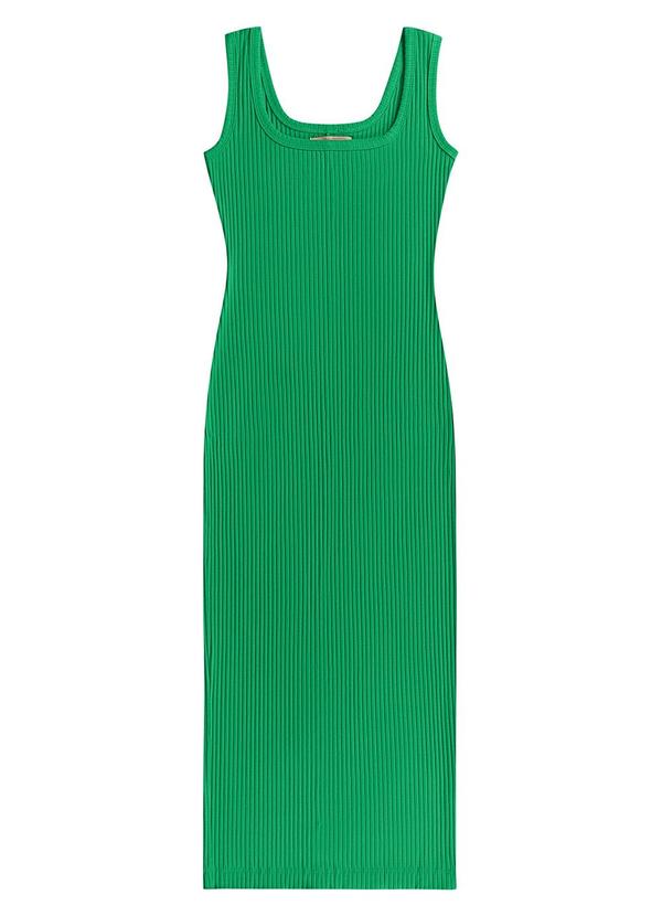 Angel - Vestido Midi Canelado Verde
