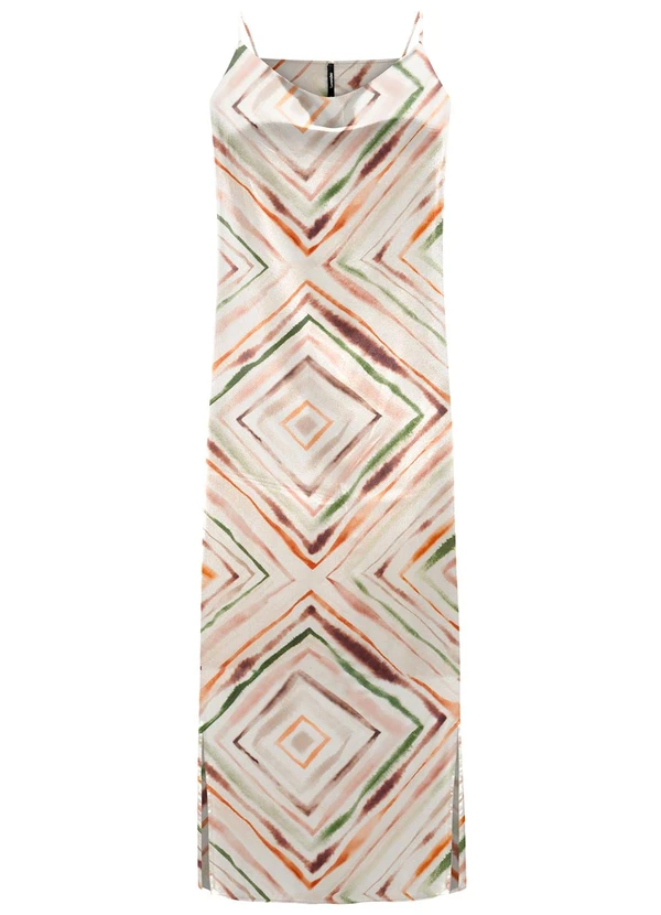 Lunender - Vestido Midi Chá com Alças Finas Branco 3