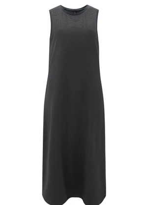 Lunender - Vestido Midi Chá com Bolsos em Moletom Cinza - LUNENDER