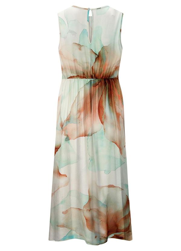 Lunender - Vestido Midi Chá com Decote Degagê Marrom 6