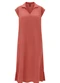 Lunender - Vestido Midi Chá com Gola Texturizada Laranja - variação: Laranja