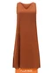 Lunender Mais Mulher - Vestido Midi Chá Plus Size sem Mangas Marrom - variação: Marrom