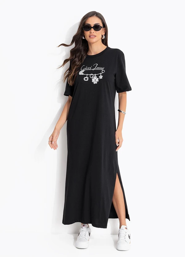 Colcci Jeans - Vestido Midi Cj Preto