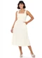 Outlet - Vestido Midi com Alças Adulto Feminino Branco - variação: Branco