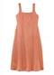 Outlet - Vestido Midi com Alças Adulto Feminino Branco - variação: Marrom