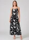 Infinita Cor - Vestido Midi com Alças Finas Preto - variação: Branco