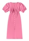 Angel - Vestido Midi com Amarração Malhão Rosa - variação: Rosa