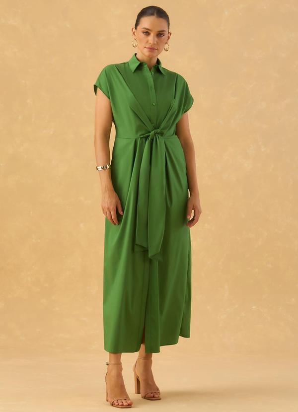 Carlota Costa - Vestido Midi com Amarração Verde