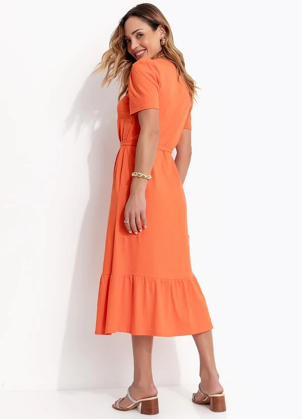 Bimini - Vestido Midi com Cinto Laranja 2