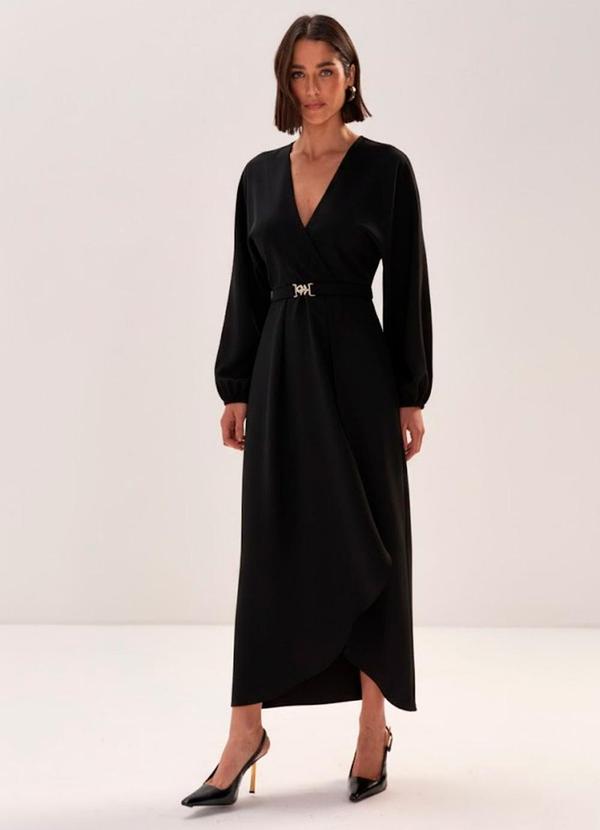 Carlota Costa - Vestido Midi com Cinto Preto 1