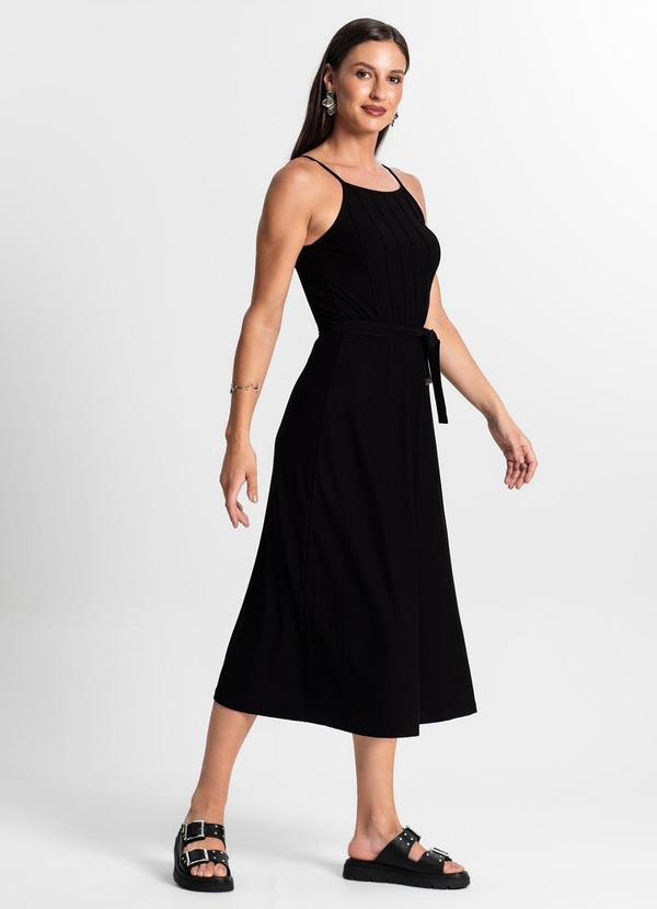 Rovitex - Vestido Midi com Cinto Preto 3
